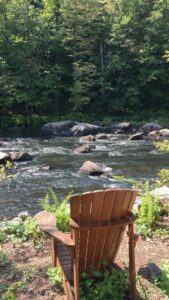 By the river